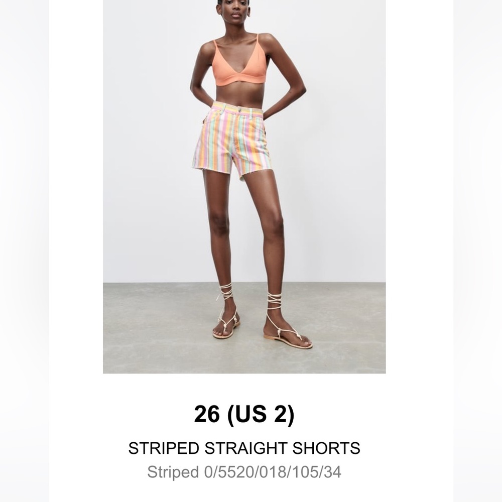 zara striped shorts